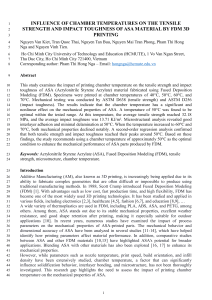 Chamber Temperature Effect on ASA Tensile Strength & Impact Toughness in FDM 3D Printing