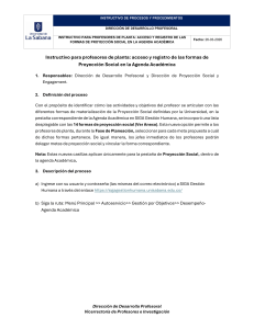 Instructivo para profesores: registro de proyecci&oacute;n social en agenda acad&eacute;mica
