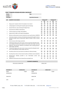 Post Tension Design Review Checklist | Dubai DDA