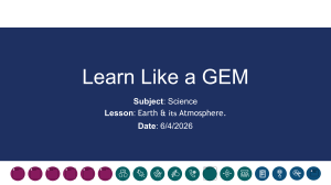 Earth & Atmosphere Lesson Plan - Learn Like a GEM