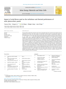 Wind-Blown Sand Impact on Solar PV Panel Turbulence & Thermal Performance