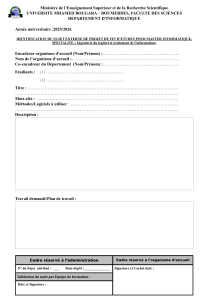 Formulaire de sujet de projet Master Informatique Boumerdes