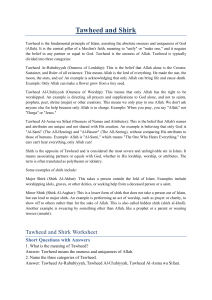 Tawheed and Shirk: Islamic Theology Basics