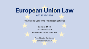 European Union Law: CJEU Procedures Lecture Notes