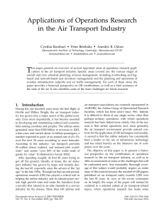 Operations Research in Air Transport Industry