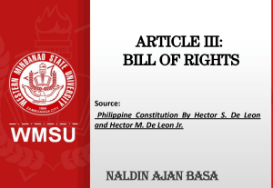 Philippine Constitution Bill of Rights Article III