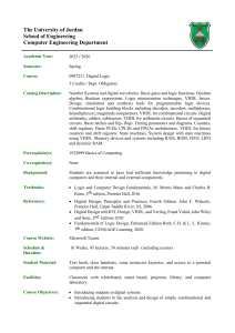 University of Jordan Digital Logic Course Syllabus 2025/2026