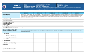 Weekly Lesson Log Template for High School