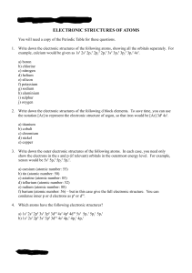 Electronic Structures of Atoms - Chemistry Questions
