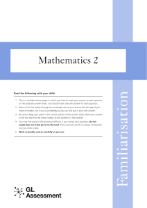 Mathematics 2 Familiarisation Test