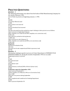 Cost & Managerial Accounting Practice Questions