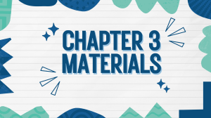 Chapter 3: Materials - States of Matter & Chemical Reactions