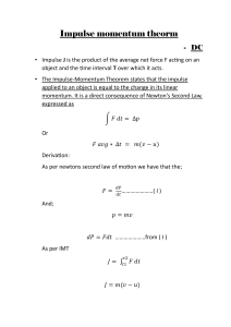 Impulse Momentum Theorem: Physics Concepts & Formulas