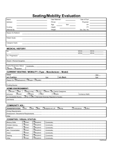 Seating/Mobility Evaluation Form