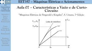 Caracter&iacute;sticas a Vazio e de Curto-Circuito - M&aacute;quinas El&eacute;tricas
