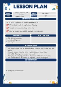 Lesson Plan: Inspector Calls (KS4 English Literature)