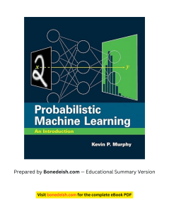 Probabilistic Machine Learning: An Introduction Summary