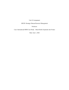 Brunt Hotels France Expansion: Strategic HRM Case Study