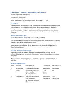 Kontrola A.5.1 &ndash; Polityka bezpieczeństwa informacji ISO 27001