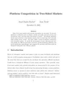 Platform Competition in Two-Sided Markets - Rochet & Tirole