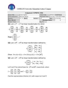 Linear Algebra Assignment 4: Spring 2026