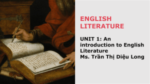 English Literature Unit 1: Periods Overview
