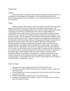 Thesis Draft: Dehumanization in Swift's A Modest Proposal