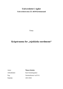 Krigstrauma for tjekkiske nordmenn: Essay om tvangsarbejde i Norge under 2. verdenskrig