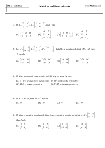 STD 12 Math: Matrices and Determinants Practice