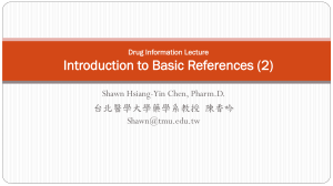 Drug Information Lecture: Basic References (2)