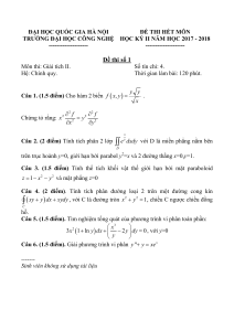Examen Final de C&aacute;lculo II - Universidad de Ciencia y Tecnolog&iacute;a de Hanoi