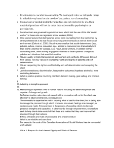 Counseling Ethics and Professional Practice