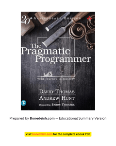 Pragmatic Programmer Summary: Key Concepts & Study Insights