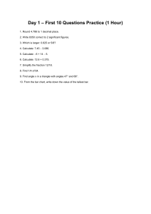 Day 1 Math Practice: 10 Questions Worksheet