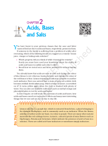 Chapter 2: Acids, Bases and Salts - Chemistry Textbook