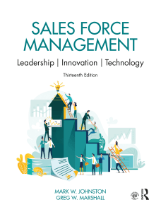 Sales Force Management: Leadership, Innovation, Technology 13th Ed.