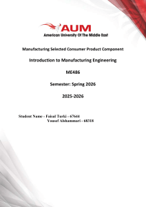 Refrigerator Condenser Manufacturing Project - ME486