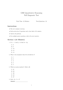 GRE Quantitative Reasoning Diagnostic Test
