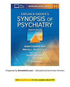 Kaplan & Sadock&rsquo;s Synopsis of Psychiatry Summary