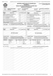 Tarjeta de Calificaciones MTech Ingenier&iacute;a Geot&eacute;cnica NIT Rourkela