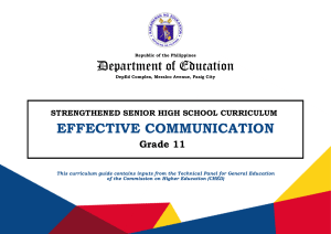 Philippines DepEd Grade 11 Effective Communication Curriculum Guide
