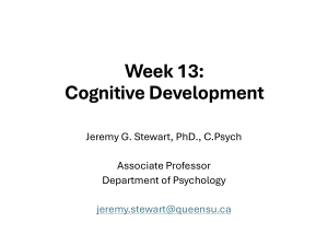 Cognitive Development Lecture Slides