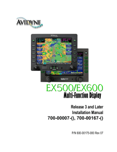 Avidyne EX500/EX600 MFD Installation Manual (Rev 07)