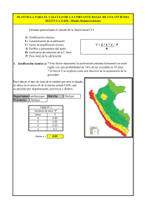 Plantilla de C&aacute;lculo de Cortante Basal E.030