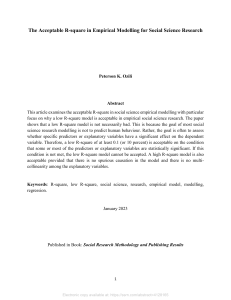 Acceptable R-square in Social Science Empirical Modeling