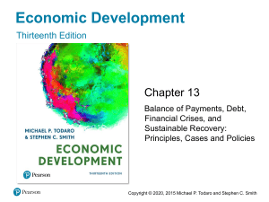 Economic Development Chapter 13: Balance of Payments & Debt Crises