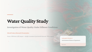 Water Quality Study: Oil Pollution & Treatment