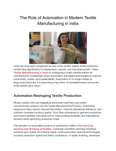 Automation in Modern Textile Manufacturing India