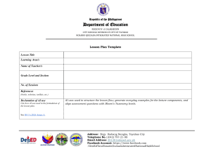 Philippines DepEd Lesson Plan Template - High School