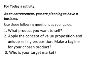 Entrepreneurship Activity: Business Planning Questions